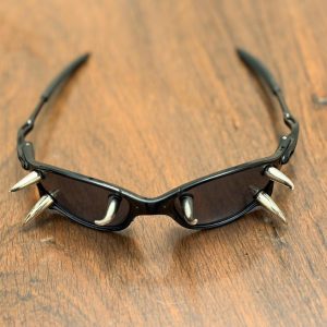 Black & Silver Spiked Oakleys