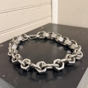 Handmade Steel Chain & Bolt Necklace