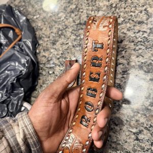 Vintage Tooled “Robert” Western Belt