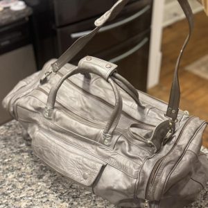 Vintage Lufthansa Leather Overnight Duffle