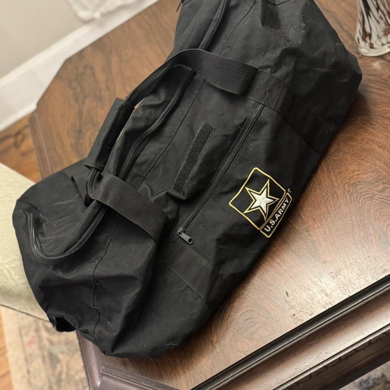 Vintage US Army Black Canvas Duffle