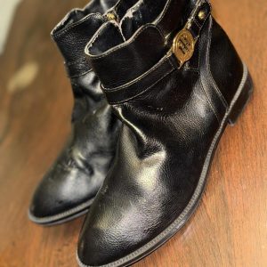 Tommy Hilfiger Black Leather Ankle Boots