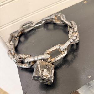 Handmade Steel Chain Padlock Collar