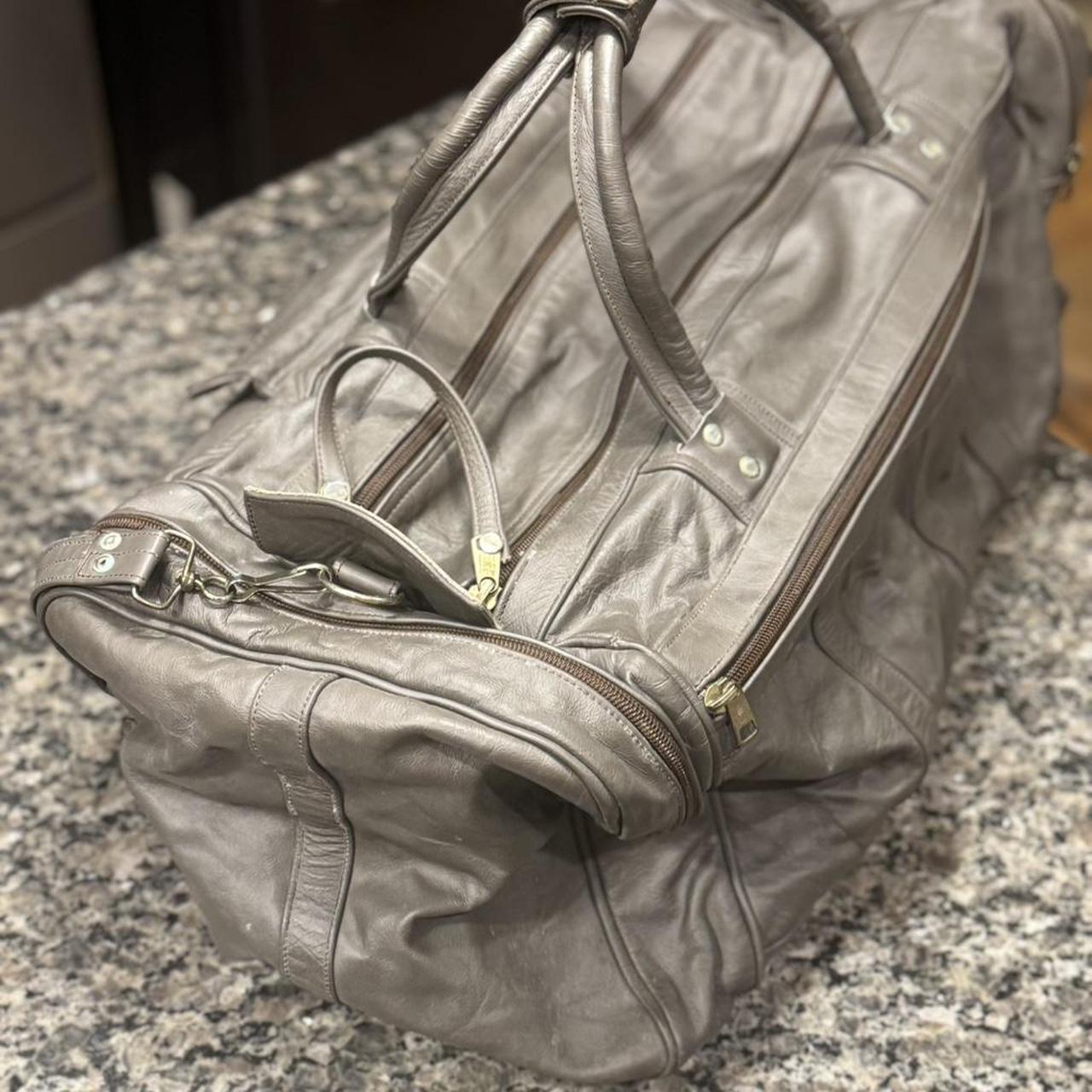Vintage Lufthansa Leather Overnight Duffle