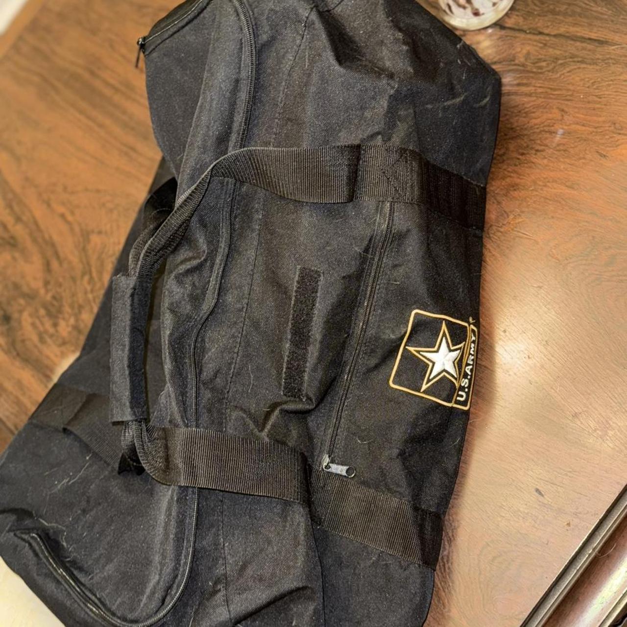 Vintage US Army Black Canvas Duffle