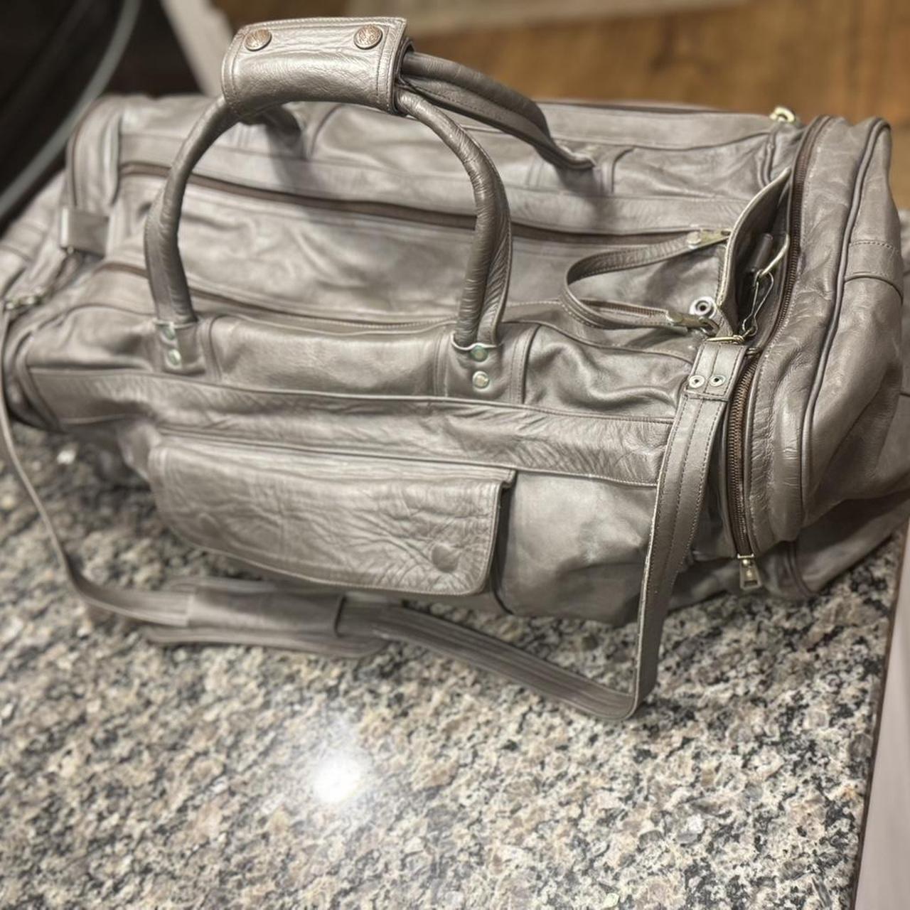 Vintage Lufthansa Leather Overnight Duffle