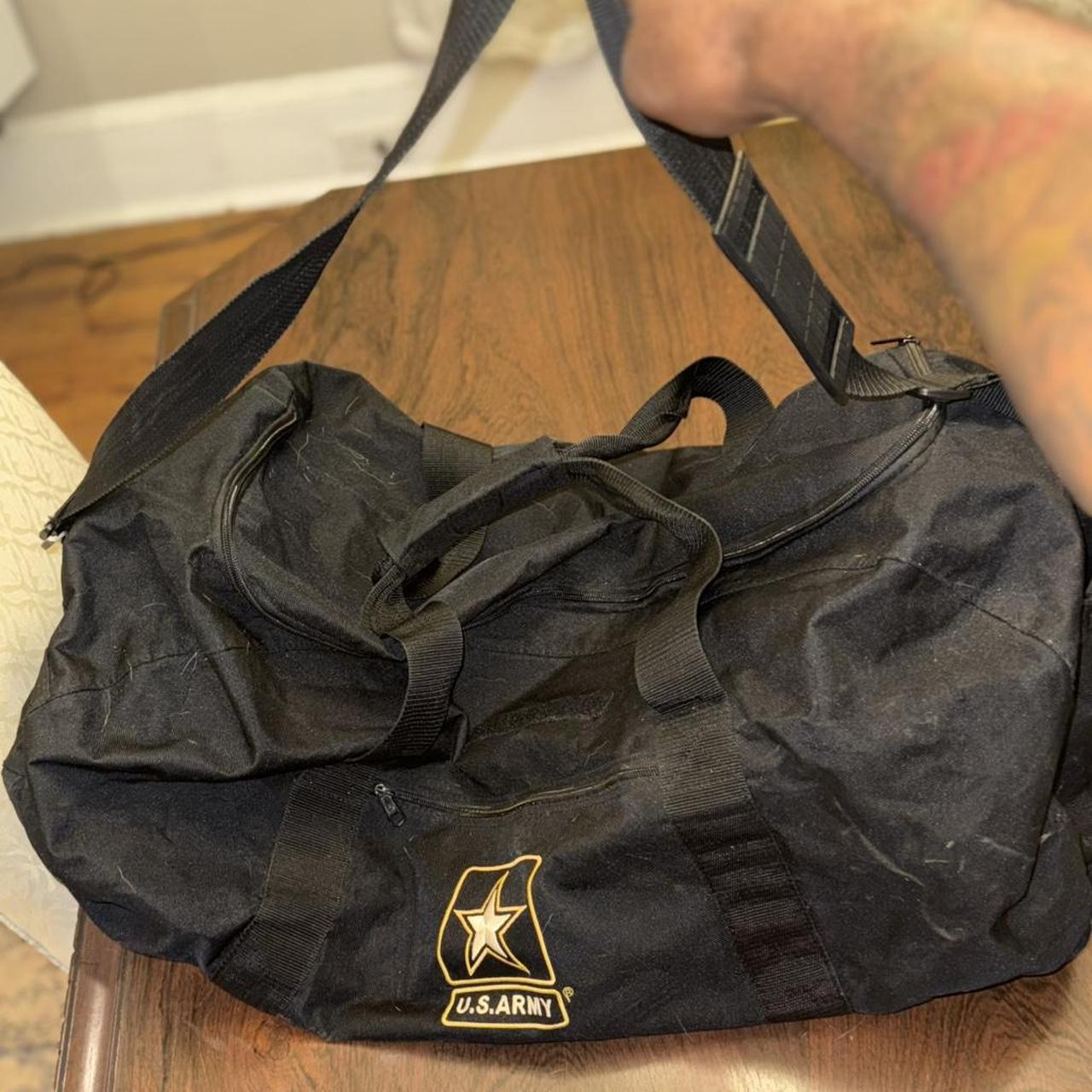 Vintage US Army Black Canvas Duffle