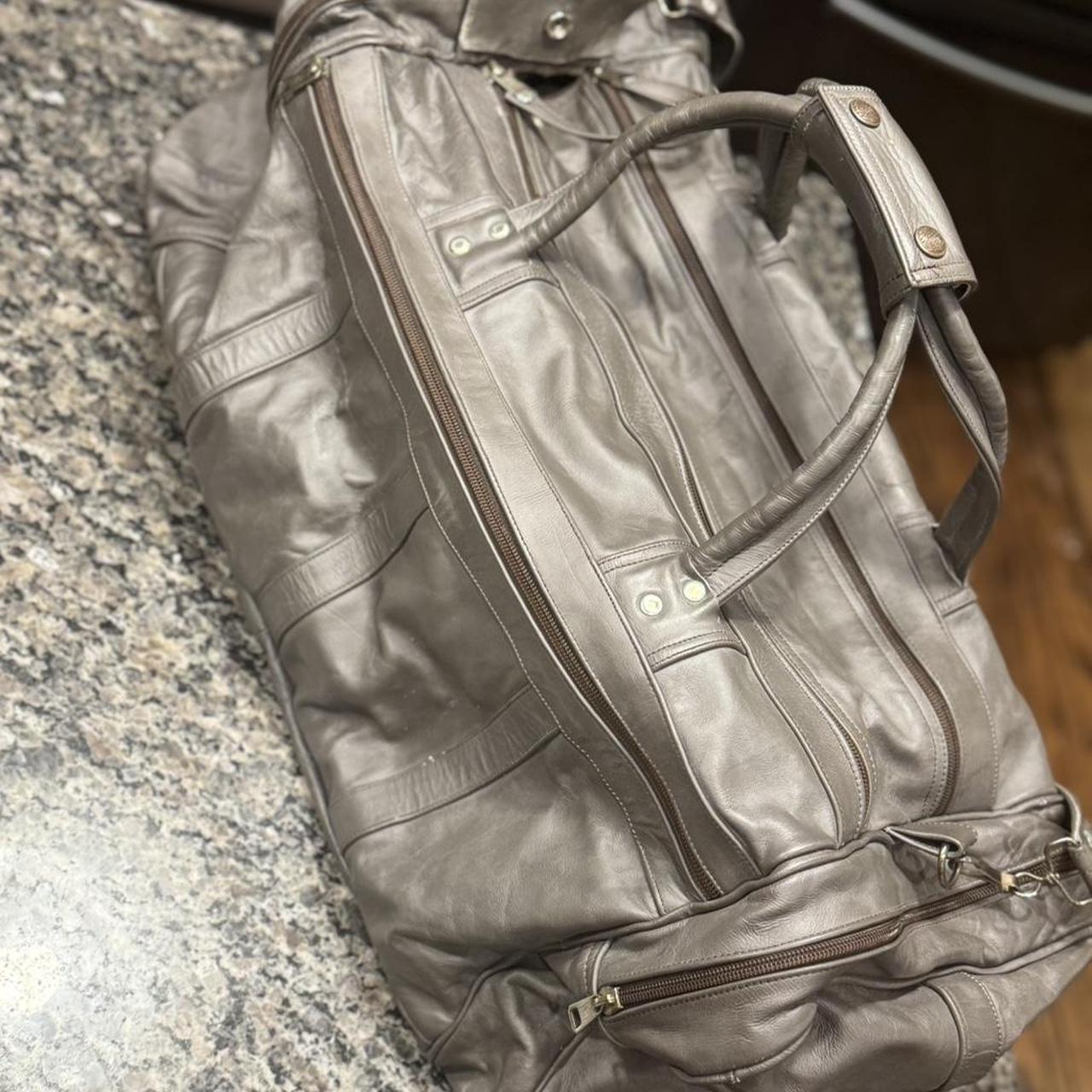 Vintage Lufthansa Leather Overnight Duffle